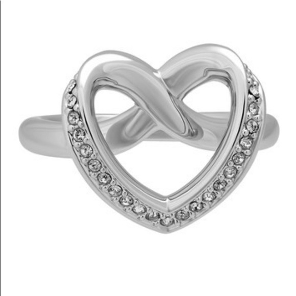 Woman’s Swarovski ’Cupidon’ Rhodium Ring Size M 55 - Picture 3 of 5